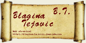 Blagina Tejović vizit kartica